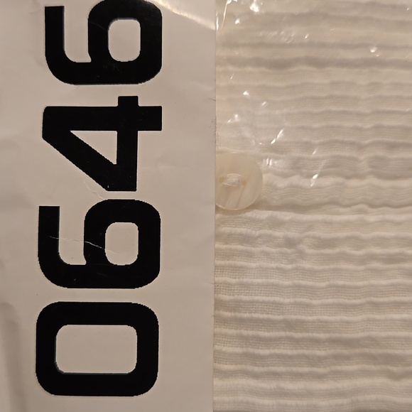 Quince Blouse Textured Cotton White Peasant Top - Picture 16 of 16